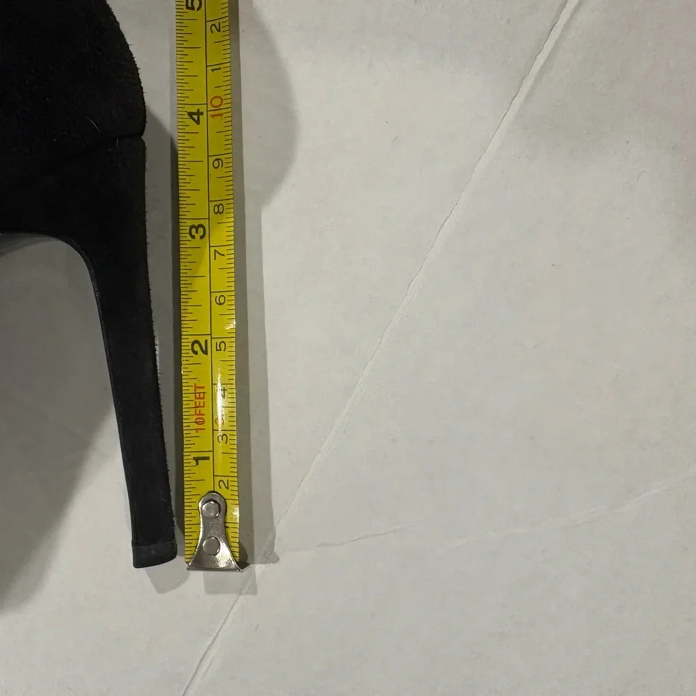 Roberto Cavalli Black Leather Metal Cap Toe Pumps Size 7 Black and Silver - Picture 6 of 9